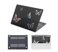 HLAAJJX Coque pour Macbook 12 Pouces Retina 2017 2016 2015 A1534,Plastique Étui Protection Coque Rigide Case Cover & Housse de Clavie pour MacBook 12 Pouces,Papillon Scintillant