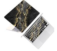 HLAAJJX Coque pour MacBook Air 13.6 Pouces M4 M3 M2 (A3240/A3113/A2681, 2025/2024/2022) - Coque Fine et Légère Étui Rigide Housse en Plastique & Protection Clavier,Marbre Noir