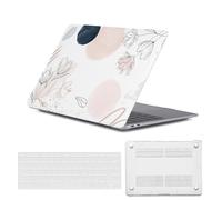 HLAAJJX Coque pour MacBook Air 13 Pouces 2010-2017 Version A1466 A1369,Coque Étui Protection Fine et Durable en Plastique & Housse Clavier pour Mac Air 13,1408 Rose et Blanc