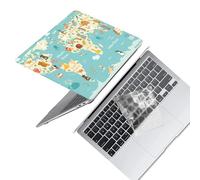 HLAAJJX Coque pour MacBook Air 13 Pouces 2010-2017 Version A1466 A1369,Étui Rigide Housse de Protection & Clavier pour Mac Air 13,Carte du Monde