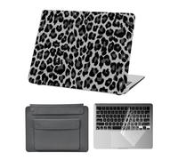 HLAAJJX Coque pour Macbook Air 13 Pouces 2017-2010 A1466 A1369,Plastique Étui Rigide de Protection Snap-on Case & Sac de Transport & Clavier pour Mac Air 13“,Imprimé Guépard