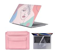 HLAAJJX Coque pour MacBook Air 13 Pouces Case M4 M3 M2 2025 2024 2022 Model A3240 A3113 A2681,Air 13.6 Coque Rigide Étui en Plastique & Sac Transport & Protection Clavie,Femmes élégantes