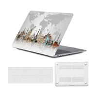 HLAAJJX Coque pour MacBook Air 13 Pouces M4 M3 M2 2025 2024 2022 Model A3240 A3113 A2681,Air 13,6 Coque Fine et Légère Étui Case Rigide en Plastique & Housse Clavier,1685 Carte du Monde
