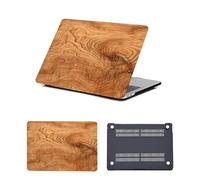 HLAAJJX Coque pour Macbook Air 13 Pouces M4 M3 M2 2025 2024 2023 2022 A3240 A3113 A2681 Retina/Touch ID,Housse Étui Fine Rigide Protection pour Macbook Air 13 Case,Grain de Bois Brun
