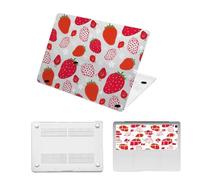 HLAAJJX Coque pour MacBook Air 13 Pouces M4 M3 M2 2025 2024 2023 2022 (A3240 A3113 A2681) Touch ID,Coque Rigide Étui Housse & Protection Clavier pour MacBook Air 13,6 ",Fraise Amusante