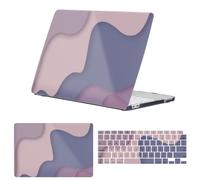 HLAAJJX Coque pour MacBook Air 15 Pouces M2 2023 M3 2024 M4 2025 M5 2026 | Coque Plastique Durable & Housse pour Clavier pour MacBook Air 15,3" A2941/A3114/A3241/A3448, Bloc Mauve