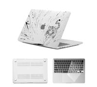 HLAAJJX Coque pour Macbook Air M4 M3 M2 13 Pouces 2025 2024 2023 2022 A3240 A3113 A2681 Retina/Touch ID,Housse Étui Fine Rigide Protection & Clavier pour Air 13” Case,Tigre