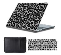 HLAAJJX Coque pour MacBook Pro 13 Pouces 2016-2022 M1 M2 | A1706/A1989/A2159/A2251/A2289/A2338 Étui Rigide & Sacoche Ordinateur Portable & Protection Clavier, Léopard Gris