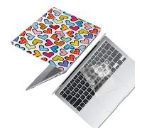 HLAAJJX Coque pour MacBook Pro 13 Pouces M2 M1 2022-2016 A2338 A2289 A2251 A2159 A1989 A1706 A1708 avec/sans Touch Bar,Coque Protection Ultra Fine & Housse Clavier,Cœur d'amour