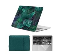 HLAAJJX Coque pour Macbook Pro 13 Pouces M2 M1 2022-2016 A2338 A2289 A2251 A2159 A1989 A1706 A1708 Touch Bar/Touch ID,Étui Case & Sac de Transport & Clavier pour Pro13,Plantes Vertes