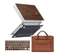 HLAAJJX Coque pour MacBook Pro 14 M5 M4 M3 M2 M1 Max 2026-2021 A3434 A3112 A3185 A3401 A2918 A2992 A2779 A2442,Étui Rigide & Housse Clavier & Sacoche pour Mac Pro 14,2,Bois Brun