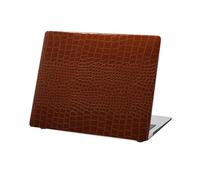 HLAAJJX Coque pour MacBook Pro 14 Pouces M4 M3 M2 M1 2025 2024 2023 2022 2021 Pro Max A3112 A3185 A3401 A2918 A2992 A2779 A2442,Cuir Crocodile et Plastique Étu Rigide pour Mac 14,2″,Marron