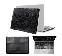 HLAAJJX Coque pour MacBook Pro 14 Pouces M5 M4 M3 M2 M1 Pro/Max 2021-2025 A3434 A3112 A3185 A3401 A2918 A2992 A2779 A2442,Étui Rigide& Sac PC & Housse Clavier,Peau de Crocodile