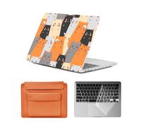 HLAAJJX Coque pour MacBook Pro 15 Pouces 2015 2014 2013 2012 A1398 Retina,Housse Étui Rigide en Plastique Fine & Sac de Transport & Clavier pour Macbook Pro 15.3,Chat de Dessin Animé