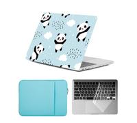 HLAAJJX Coque pour MacBook Pro 15 Pouces 2015 2014 2013 2012 A1398 Retina,Housse Étui Rigide en Plastique Fine & Sac de Transport & Clavier pour Macbook Pro 15.3,Panda Mignon
