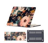 HLAAJJX Coque pour MacBook Pro 15 Pouces 2019 2018 2017 2016 A1990 A1707 avec Touch Bar & Touch ID,Coque Rigide Protection en Plastique Fine & Housse Clavier,Fleur de Luxe