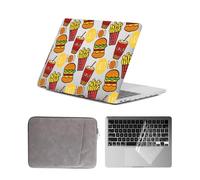 HLAAJJX Coque pour MacBook Pro 15 Pouces 2019 2018 2017 2016 A1990 A1707 Touch Bar/Touch ID,Étui Rigide en Plastique & Sac de Transport & Clavier pour Pro 15 Case,Fast-Food