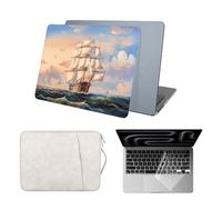 HLAAJJX Coque pour MacBook Pro 16 Pouces 2019 A2141 avec Touch Bar,Coque Protection Rigide en Plastique & Sac Ordinateur & Housse Clavier,Voile en Mer