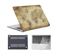 HLAAJJX Coque Rigide pour Macbook Air M4 M3 M2 15 Pouces 2025 2024 2023 A3241 A3114 A2941 avec Retina/Touch ID,Étui Fin en Plastique Housse Dure & Clavier pour Air 15,Carte du Monde