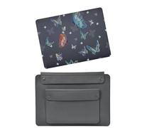 HLAAJJX Coque Rigide pour MacBook Pro 15 Pouces 2019 2018 2017 2016 A1990 A1707 Touch Bar/Touch ID,Étui Case en Plastique & Sac Housse Ordinateur Portable pour Pro 15.3,Joli Papillon