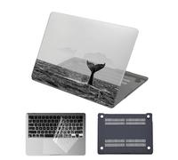 HLAAJJX pour Coque MacBook Air 13 Pouces M1 2020 2019 2018 avec Retina Display & Touch ID,Étui Protection & Housse Clavier pour Macbook Air 13,3 A2337 A2179 A1932,Dauphins