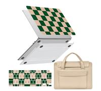 HLAAJJX pour Coque MacBook Air 15 Pouces M4 M3 M2 2026 2025 2024 2023 A3241 A3114 A2941,Air 15,3" Étui Rigide & Sacoche Ordinateur Portable & Protection Clavier,Carreaux Verts et Beiges