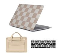 HLAAJJX pour Coque MacBook Neo 13 Pouces 2026 A3404 avec A18 Pro Chip & 13" Liquid Retina Disply,Étui Rigide & Sacoche Ordinateur Portable & Protection Clavier,Carreaux Kaki Rétro