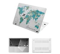 HLAAJJX pour Coque Macbook Pro 13 Pouces 2015 2014 2013 2012 avec Retina Display,Coque de Protection en Plastique pour Macbook Pro 13,3 A1502 A1425 & Housse Clavier,Carte du Mondes Clair