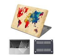 HLAAJJX pour Coque MacBook Pro 14 Pouces M5 M4 M3 M2 M1 Max 2025 2024 2023 2021 A3434 A3112 A3185 A3401 A2918 A2992 A2779 A2442,B1,Étui Rigide & Housse Clavier,Carte du Monde