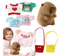 Hlagmix Capybara en Peluche, Capybara en Peluche - Peluches Jouets en Oreiller | en de 9.84 Pouces, Jolie de Sieste avec vêtements et Accessoires, Oreiller en pour
