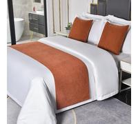 HLASMSPE Chemin de lit d'hôtel - Couleur unie - Moderne - Protection - Orange - 50 x 160 cm - pour lit de 1 m