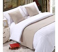 HLASMSPE Chemin de lit doux beige qui ne se décolore pas - Couleur unie - Décoration d'intérieur - Foulards de lit tendance - Pour salon, chambre à coucher, hôtel - 180 x 50 cm