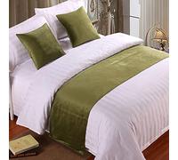 HLASMSPE Chemin de lit en velours doux pour décoration de la maison, foulards, couvre-lits, couvre-lit, chambre à coucher, hôtel, serviette de lit, vert, 50 x 260 cm pour lit de 2 m