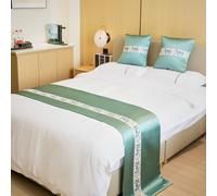HLASMSPE Chemin de lit pour très grand lit, jeté de lit, écharpe pour chambre à coucher, tendance, couleur unie, serviette d'extrémité de lit pour hôtel, vert, 50 x 240 cm, chemin de lit pour lit de