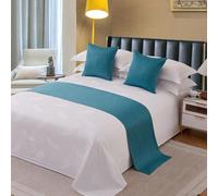 HLASMSPE Chemins de lit d'hôtel en couleur unie modernes Couvre-lit Décor de couverture en tissu Couvre-lits Plaids Protecteurs, Bleu 1, Chemin de lit 50 x 180 cm pour lit de 1,2 m