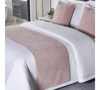 HLASMSPE Chemins de Lit Hôtel Couleur Unie Écharpes de Lit Literie Moderne Couvre-Lit Décor Couvre-Lit Couvertures Jet Protecteur, Rose, Couvre-Lit 50x160cm pour Lit 1m