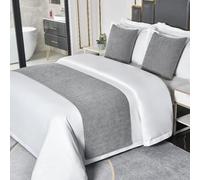 HLASMSPE Chemins de Lit Hôtel Écharpes de Lit Couleur Unie Literie Moderne Couvre-lit Décor Couvre-lits Couvertures Jet Protecteur, Gris Clair, Chemin de lit 50x240cm pour lit de 1,8m