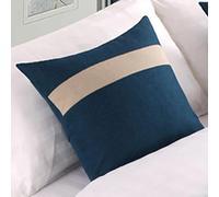 HLASMSPE Housse de coussin assortie en lin pour lit, taie d'oreiller avec fermeture éclair, housse de coussin de siège de voiture en polyester pour canapé, chaise, bleu nuit, 45 x 45 cm