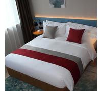 HLASMSPE Housse de coussin assortie pour lit, taie d'oreiller avec fermeture éclair, housse de coussin de siège de voiture, taie d'oreiller pour canapé, chaise, rouge gris 1, housse de coussin de 45 x