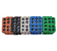 HLAZK5 Borne de dérivation de câble principal 5 broches pour rail de chapeau - Certifié VDE - Fabriqué en Allemagne - Borne de distribution pour armoire de distribution/armoire de compteur