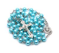 HLBEST Collier croix catholique collier chapelet médaille et crucifix chaîne bijoux sainte cadeaux religieux unisexe chapelet catholique collier pour homme femme, taille unique, Comme décrit, Comme