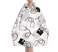 HLBSDM Appel à tous les infirmiers et infirmières ! Couvertures à capuche blanches pour la tension artérielle, pour femmes et hommes adultes, grande taille, douces et chaudes.