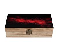 HLBSDM Boîte en bois rouge et noire effet explosion, robuste et vintage, avec couvercle à charnière. Coffret à bijoux/bijoux/objets décoratifs. Cadeau unique pour hommes et femmes.