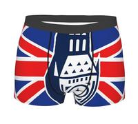 HLBSDM Boxer pour Homme avec Drapeau Britannique Big Ben et Union Jack, Respirant et élastique, Style Sport.