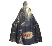 HLBSDM Cape à capuche Belle Époque pour adulte, pour Halloween, longue cape de sorcière, de vampire, pour déguisement, cape médiévale de la Renaissance, pour cosplay, bal masqué et soirées à thème.