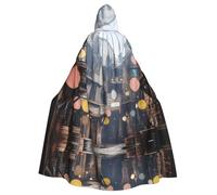 HLBSDM Cape à capuche Fantasy Tavern pour adulte, pour Halloween, longue cape de sorcière, vampire, costume médiéval, Renaissance, pour cosplay, bal masqué et soirées à thème.