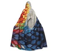 HLBSDM Cape à capuche pour adulte Chasing The Light pour Halloween, longue cape de sorcière, costume de vampire, cape médiévale de la Renaissance, pour cosplay, bal masqué et soirées à thème.