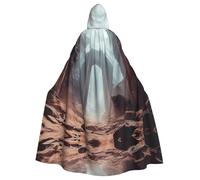 HLBSDM Cape à capuche pour adulte de la cité antique pour Halloween, longue cape de sorcière, costume de vampire, cape médiévale de la Renaissance pour cosplay, bal masqué et soirées à thème.