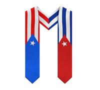 HLBSDM Châle, étole ou écharpe vintage aux couleurs du drapeau de Porto Rico et de Cuba, cadeau de fin d'études pour étudiants internationaux (promotion 2025).