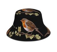 HLBSDM Chapeau de Plage à Motif Little Robin, bob réfléchissant, idéal pour la Course à Pied, la randonnée ou Le Camping, Noir
